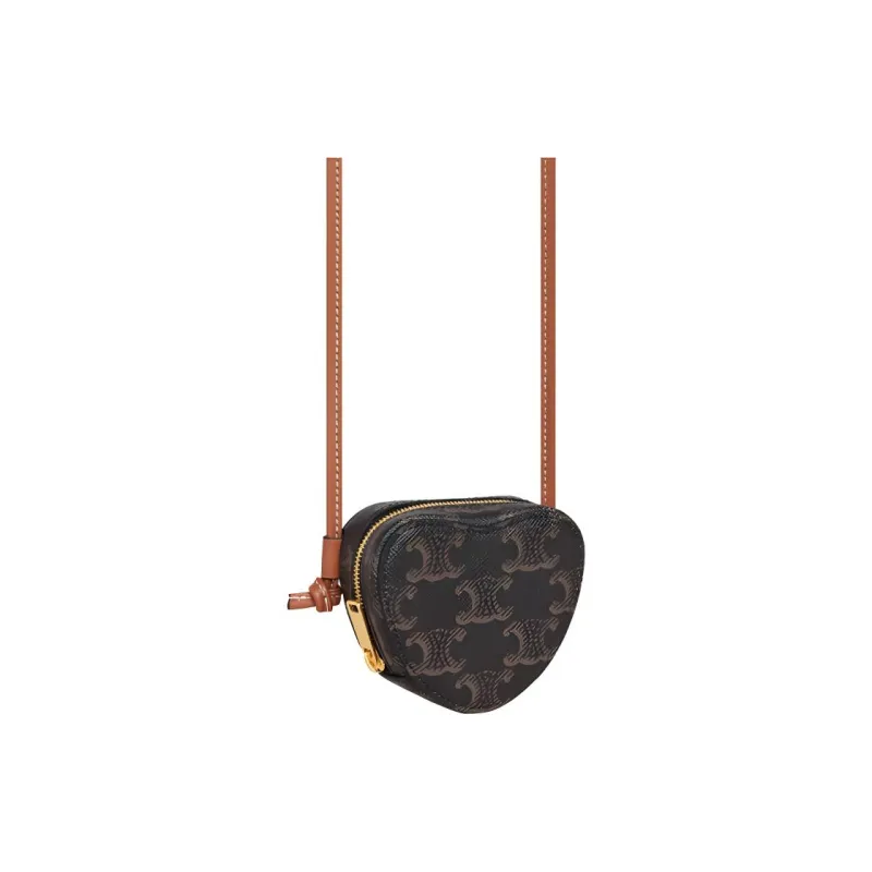 CELINE Canvas Shoulder Bag Crossbody Bag Extra Small Women's Tan-1