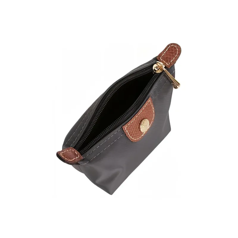 LONGCHAMP Le Pliage Canvas Clutch Coin Purse Mini Women's Gray-4