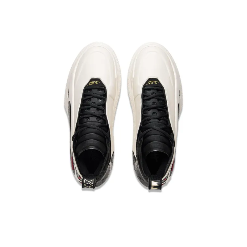 LINING Wow11 Basketball Shoes Men Mid Top White Black-3
