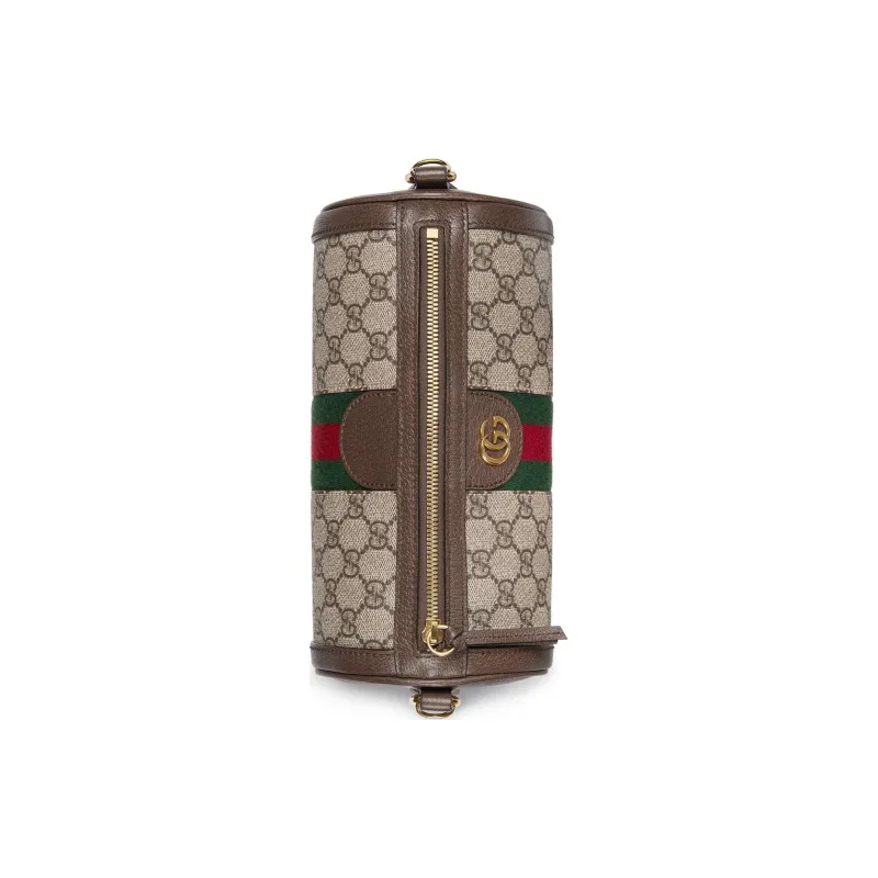 GUCCI Ophidia Canvas With Leather Binding Canvas Bag Crossbody Bag Shoulder Bag Women's Beige & Ebony-4