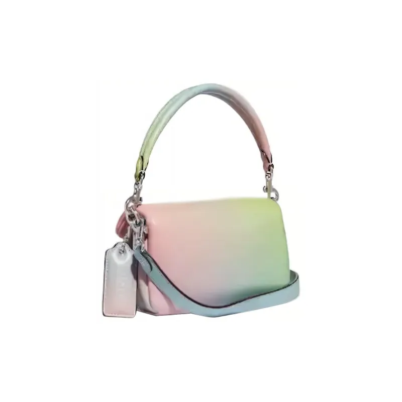 COACH Tabby Sheepskin Shoulder Bag, Crossbody Bag, Handbag Women's Blue Pink Green Multicolor-1