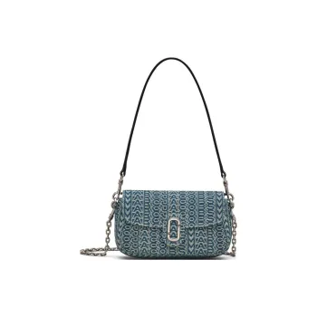 MARC JACOBS The Monogram Sunfaded Denim Clover Shoulder Bag