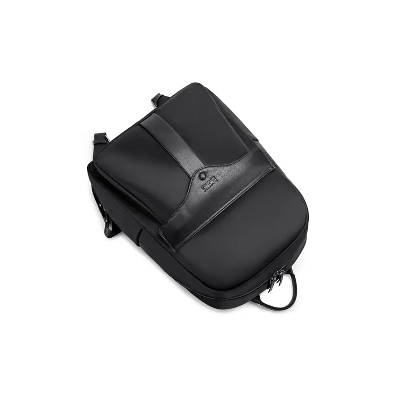FAIRWHALE Oxford With Cow Leather Backpack Regular Men's Black-5