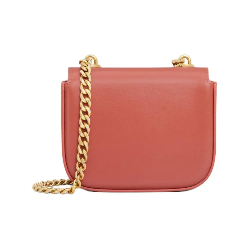 CELINE Triomphe Shiny Calfskin Shoulder Bag, Crossbody Bag Mini Women's Orange Red-2
