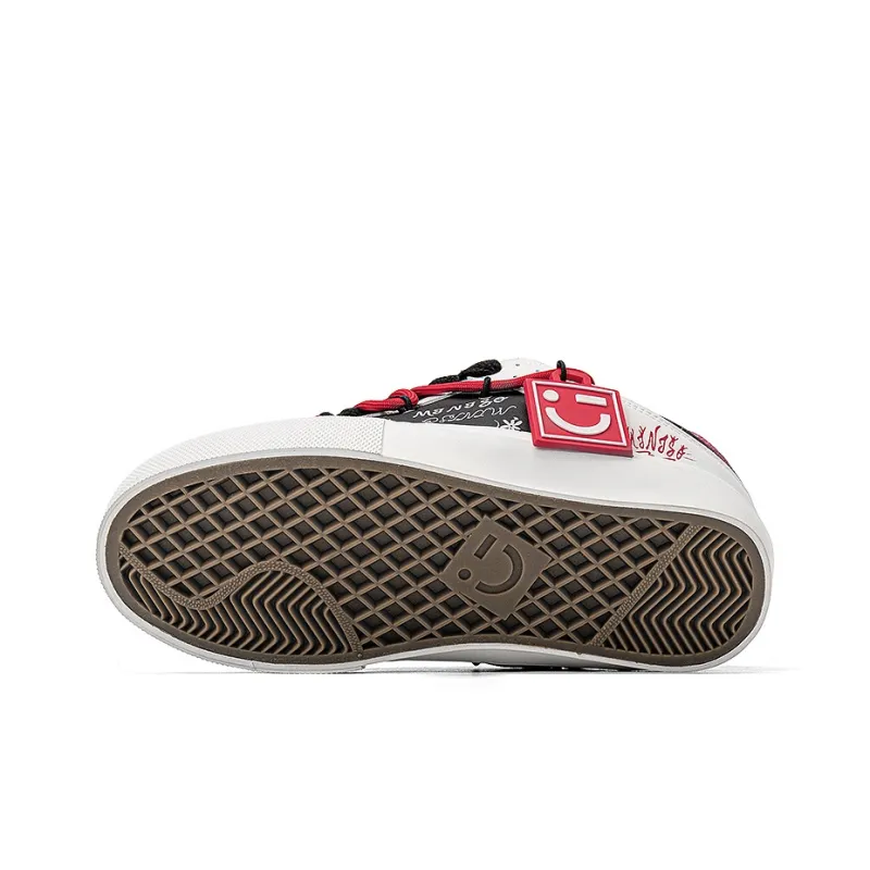 MINISO Low Top Skateboard Shoes Unisex Black Red-6