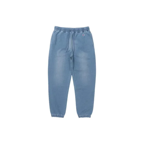 Champion Knitted Sweatpants Men Stone Wash Blue