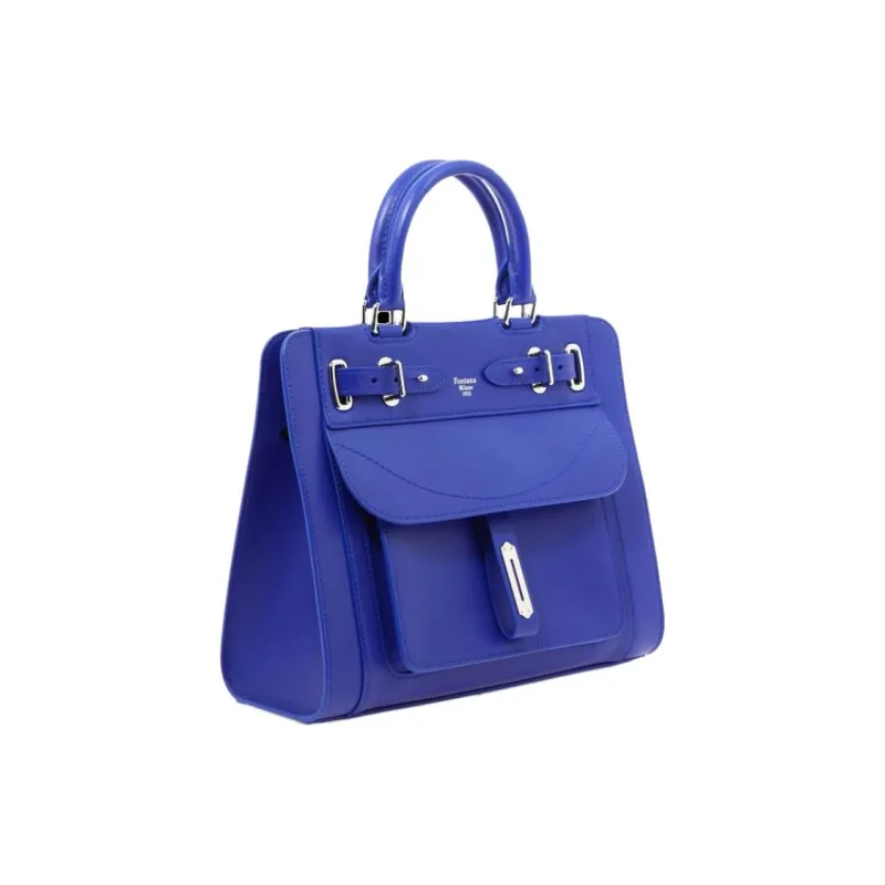 Fontana Milano 1915 Cow Leather Handbag Women's Blue-1