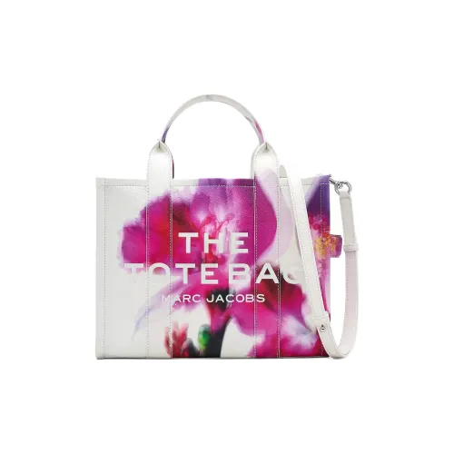 MARC JACOBS Pleated Leather Tote Bag, Shopping Bag, Shoulder Bag, Handbag Medium Size Unisex White & Pink Purple