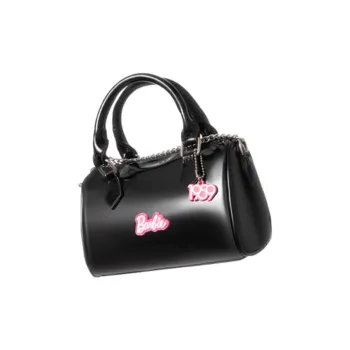 MINISO PU & PVC Crossbody Bag, Handbag Regular Unisex Black/Pink