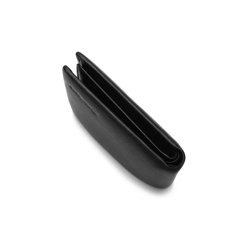 NAVIGARE Top Grain Cow Leather Wallet With Money Clip And Leather Clip Unisex Black-4