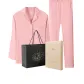 Women's Long-Sleeved Top+Pants Clothing Sets (Shrimp Red)-Pure Cotton Comfort/Lapel Top/Medium Thickness Clothing Sets