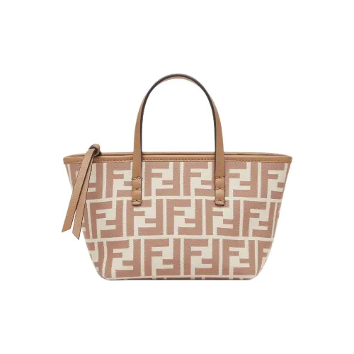 FENDI FF Jacquard Fabric Tote Bag, Shopping Bag, Shoulder Bag, Crossbody Bag Mini Women's Beige