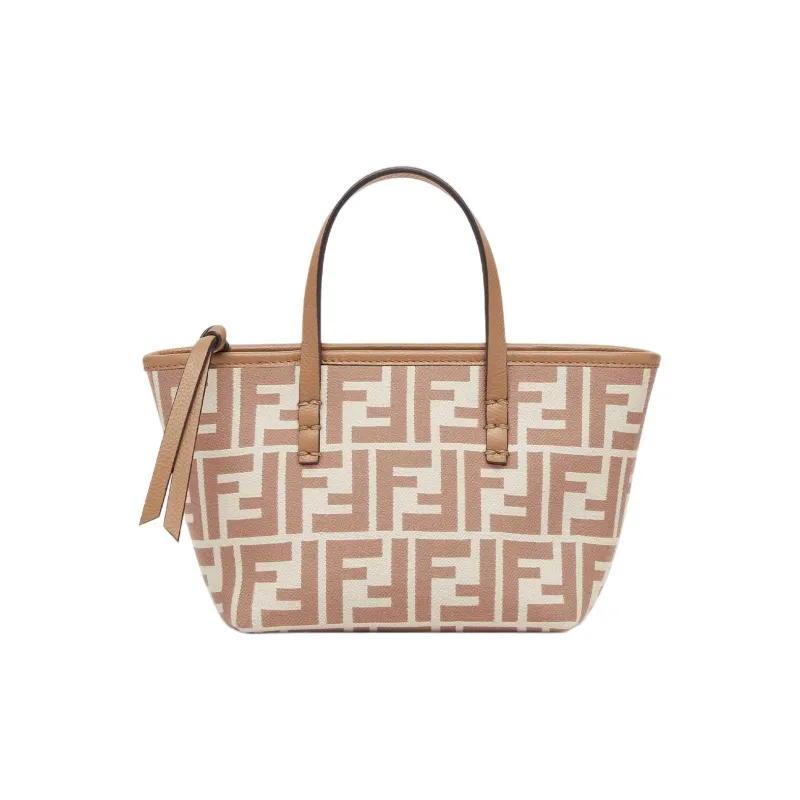 FENDI FF Jacquard Fabric Tote Bag, Shopping Bag, Shoulder Bag, Crossbody Bag Mini Women's Beige-0