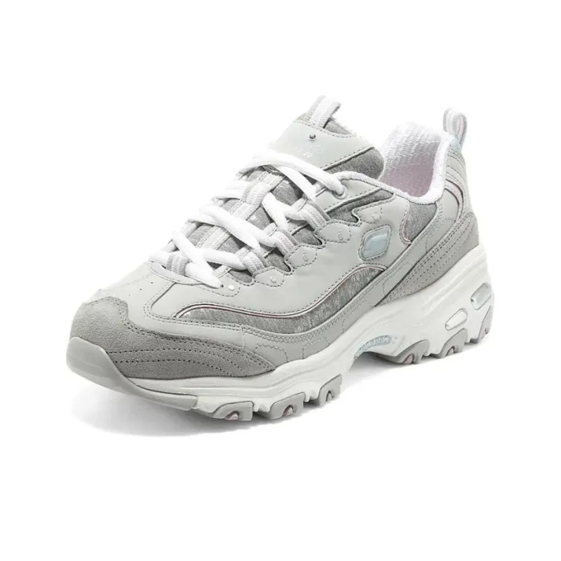 Skechers DLITES WOMEN Cushioning Low Top Chunky Sneakers Women's Gray Pink-2