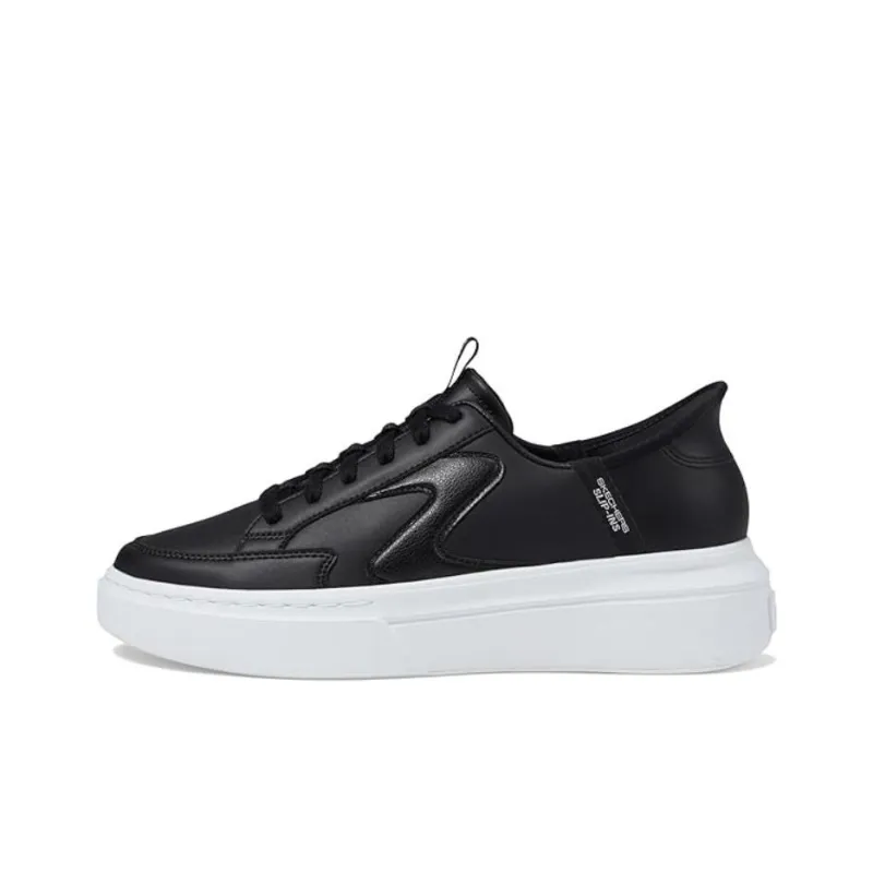 Skechers Court Classics Cushioning Lightweight Breathable Low Top Skateboard Shoes Women's Black White-0