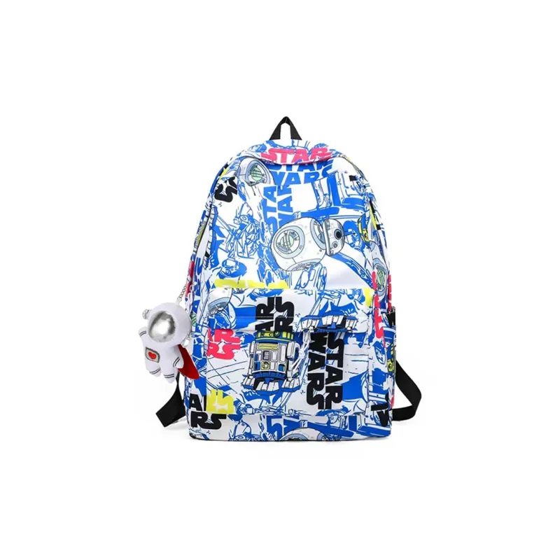 KAKAXI Nylon Backpack Unisex Black/Blue & White/Orange & White-34