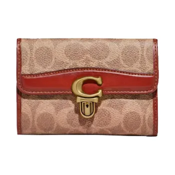 COACH Studio Canvas With Leather Clutches Wallets Women's Brown
