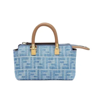 FENDI By The Way Series Denim Fabric Shoulder Bag, Crossbody Bag, Handbag Mini Women's Light Blue