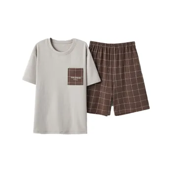 CAIHENGTONG Pajama Set Men's Apricot
