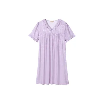 AUTUMNDEER Nightgown Women's Taro Purple