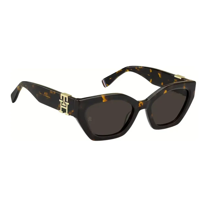 Tommy Hilfiger Acetate Irregular Shape Sunglasses Women's Tortoiseshell-2