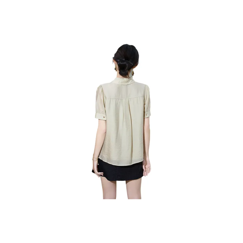 SMEN Shirt Women's Milk White Green-0