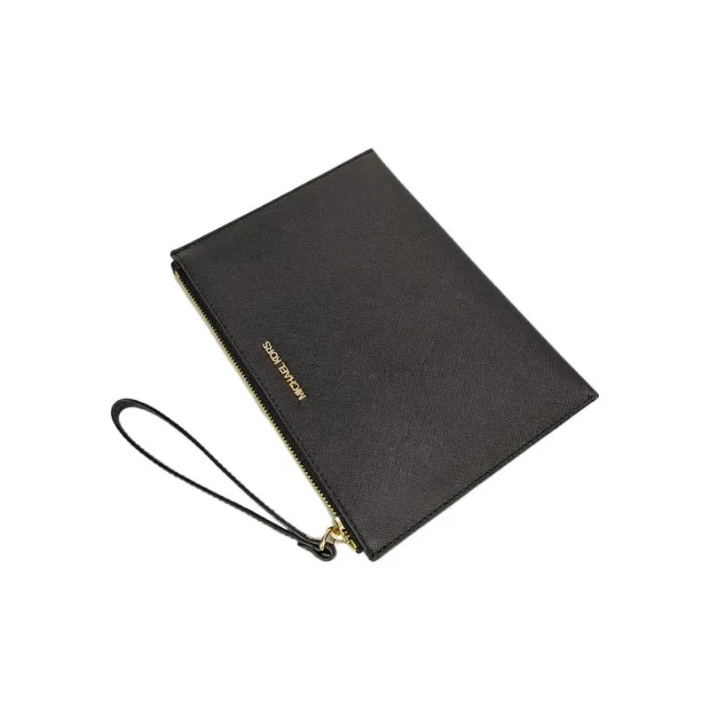 MICHAEL KORS Jet Set Leather Card Holder Coin Purse Clutch Unisex Black-4