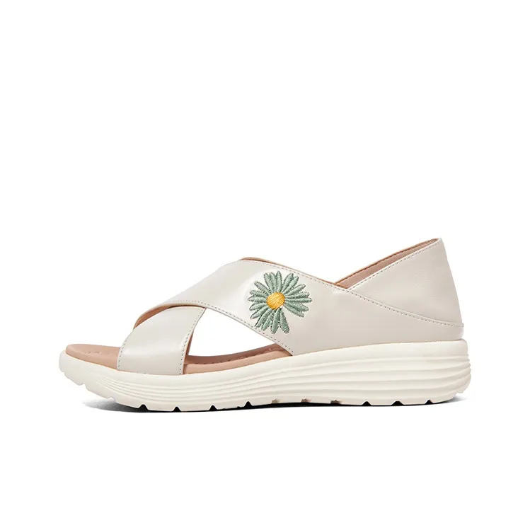 PT'SON Beach Sandals Women's White, Pink-0