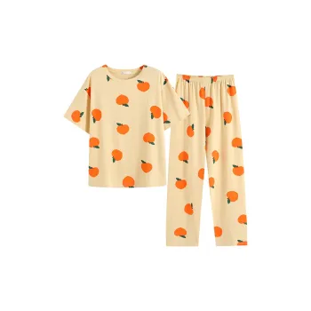 CAIHENGTONG Pajama Set Women's Yellow Peach
