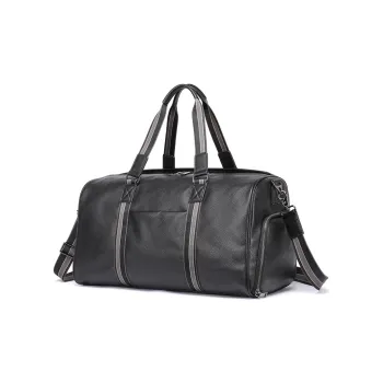 DOSRFINI Genuine Leather Cow Leather Travel Bag Large Size Men's Black