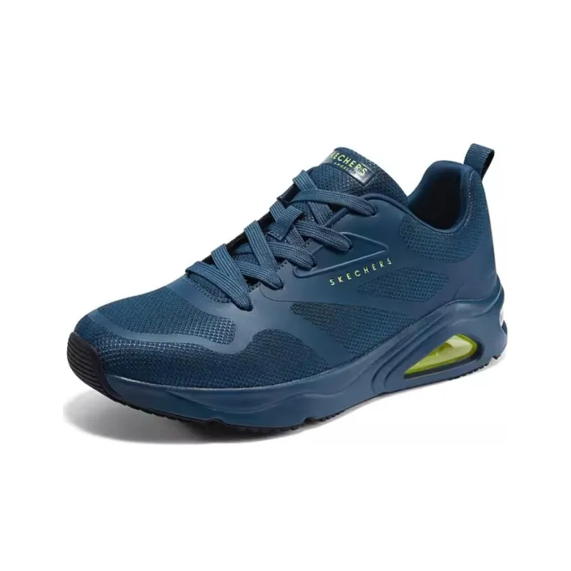 Skechers Street Breathable And Wear resistant Low Top Air Cushion Casual Running Shoes Men's Blue-3