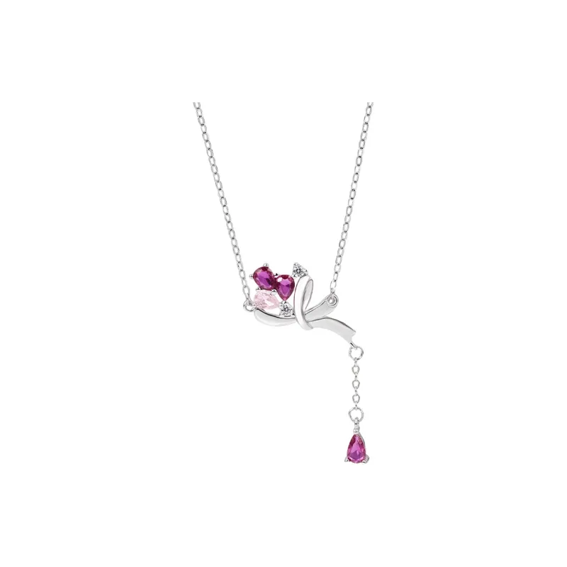 MAGICPOLE 952 Silver Zircon Necklaces Women's Silver-0