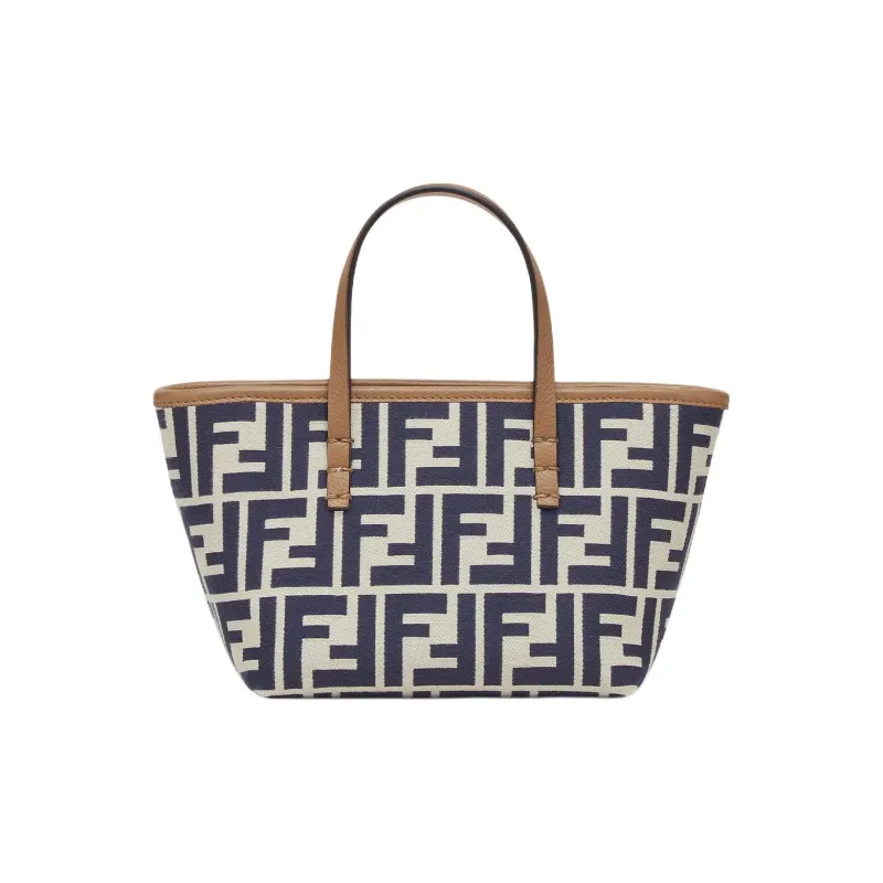 FENDI FF Calfskin Tote Bag, Shopping Bag, Shoulder Bag, Crossbody Bag Mini Women's Blue-2