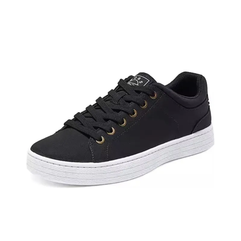Skechers Bob's Wear resistant And Lightweight Low Top Canvas Shoes Men's Black-2