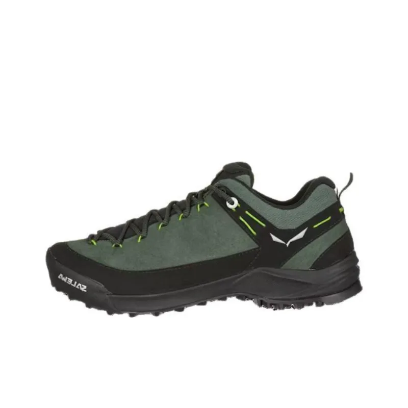SALEWA Cushioned Anti-Slip Wear-Resistant And Water-Resistant Low-Top Trekking Shoes Men's Green Black-0