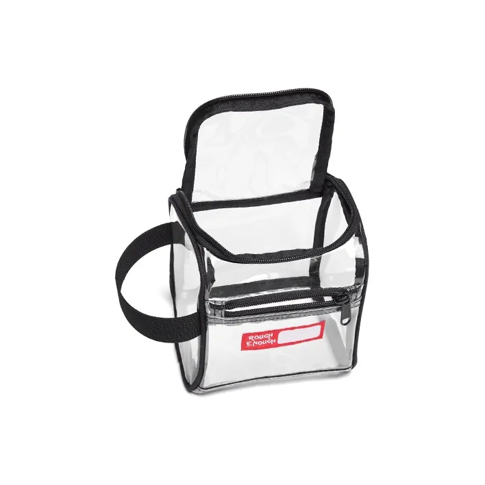 Rough Enough PVC Handbag Storage Bag, Small Square Bag, Makeup Bag, Toiletry Bag Mini Unisex Transparent-1