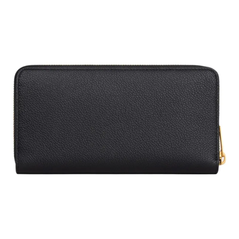 CELINE Grain Calfskin Wallet Large Size Women's Black-2