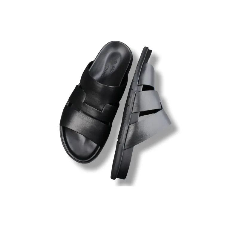 Brounvanm Slide Slippers Men's Black-3