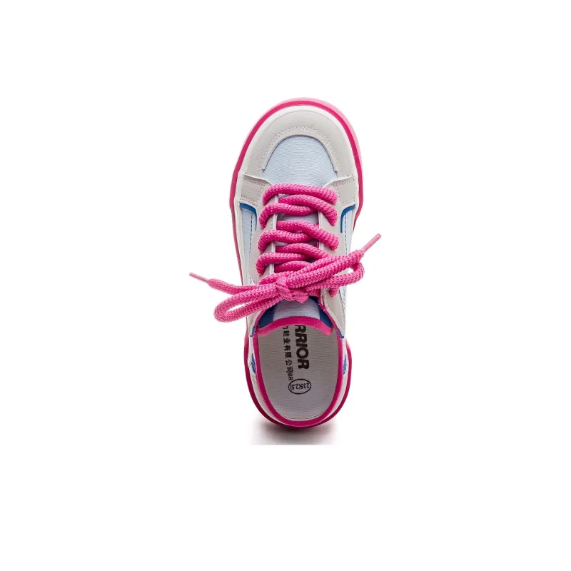 Warrior Warrior Non slip Lightweight Low Top Canvas Shoes Women's Light Blue Gray-3