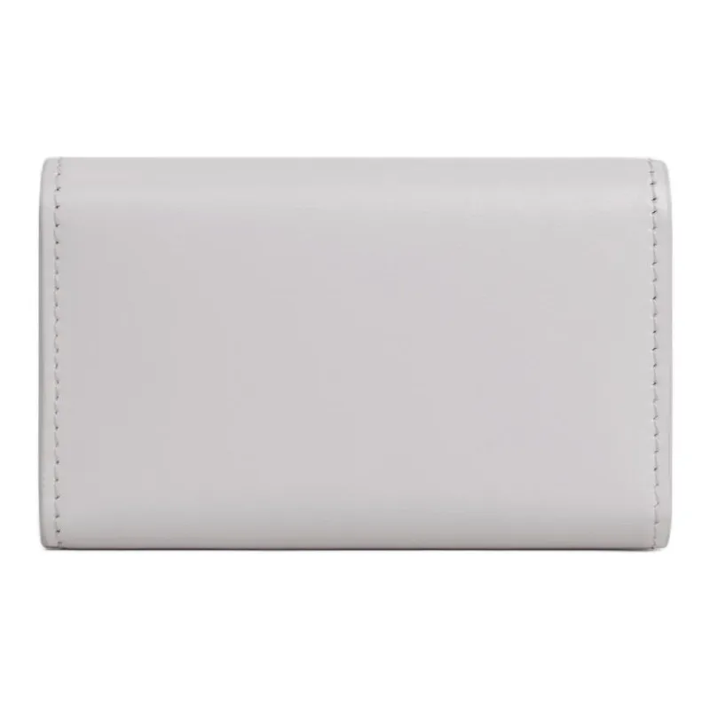 CELINE Triomphe Calfskin Key Pouch Women's Cloudy Gray-2