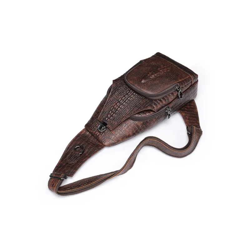 DOSRFINI Cow Leather Crossbody Sling Bag Men's-3