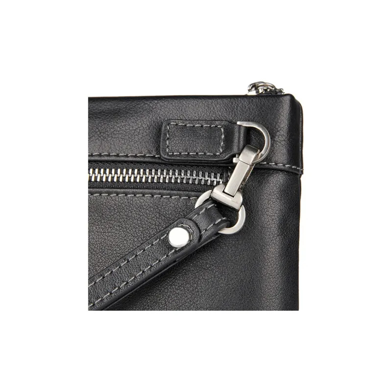 DOSRFINI Cow Leather Men's Handheld Bag Men's Black-6