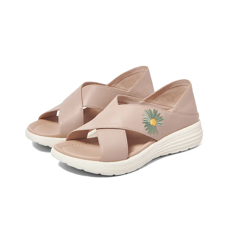 PT'SON Beach Sandals Women's White, Pink-10