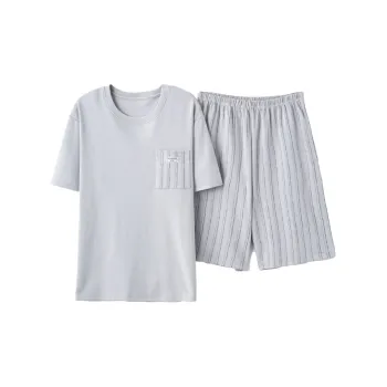 CAIHENGTONG Pajama Set Men's Light Gray