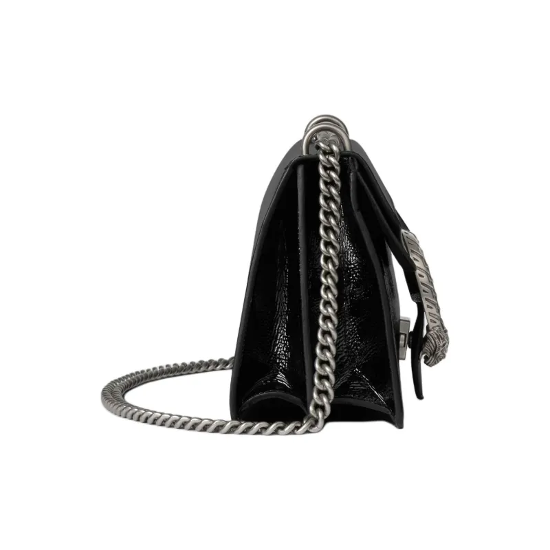 GUCCI Dionysus Patent Leather Crossbody Bag, Shoulder Bag Women's Black-2
