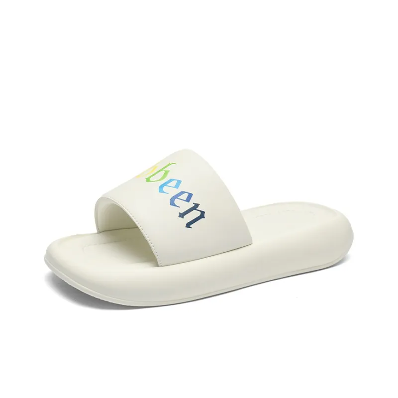 Cabbeen EVA Cut-Out Quiet Slip-Resistant Slide Slippers Men's White-1