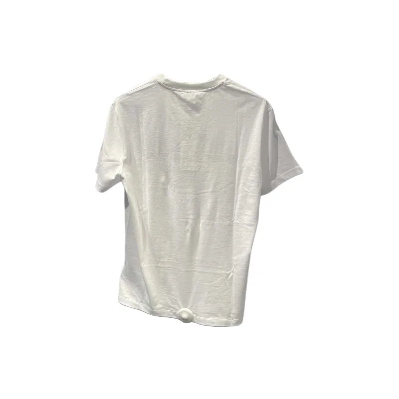 VERSACE Logo Letter Embroidered Casual Crew Neck Short Sleeved T Shirt T Shirt Men's White-1
