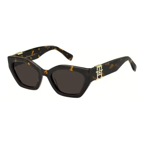 Tommy Hilfiger Acetate Irregular Shape Sunglasses Women's Tortoiseshell