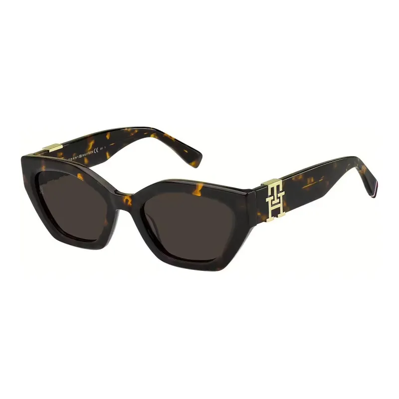 Tommy Hilfiger Acetate Irregular Shape Sunglasses Women's Tortoiseshell-0