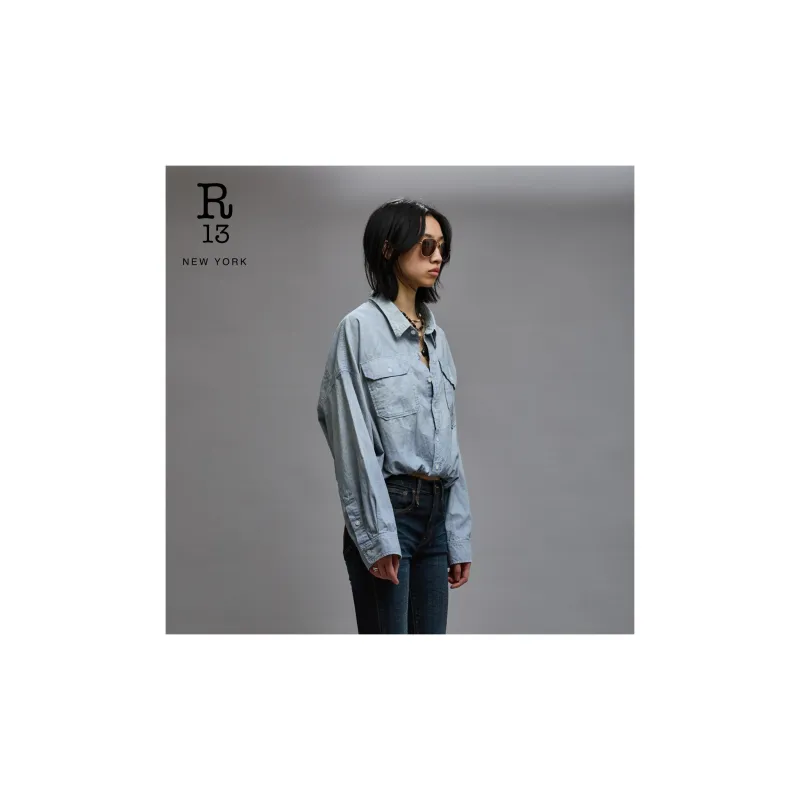 R13 SS24 Shirt Women's Vintage Blue-9